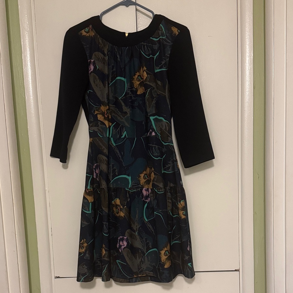Closet Black Dress with Floral Design
